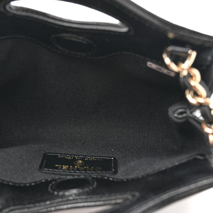 Chanel Shiny Lambskin Quilted Micro 31 Clutch With Chain Black 5 of 11