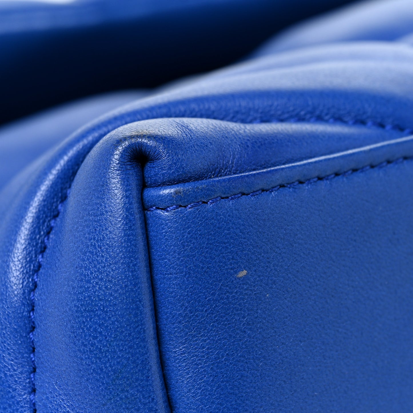 Lambskin Quilted Small Loulou Puffer Monogram Chain Satchel Majorele Blue