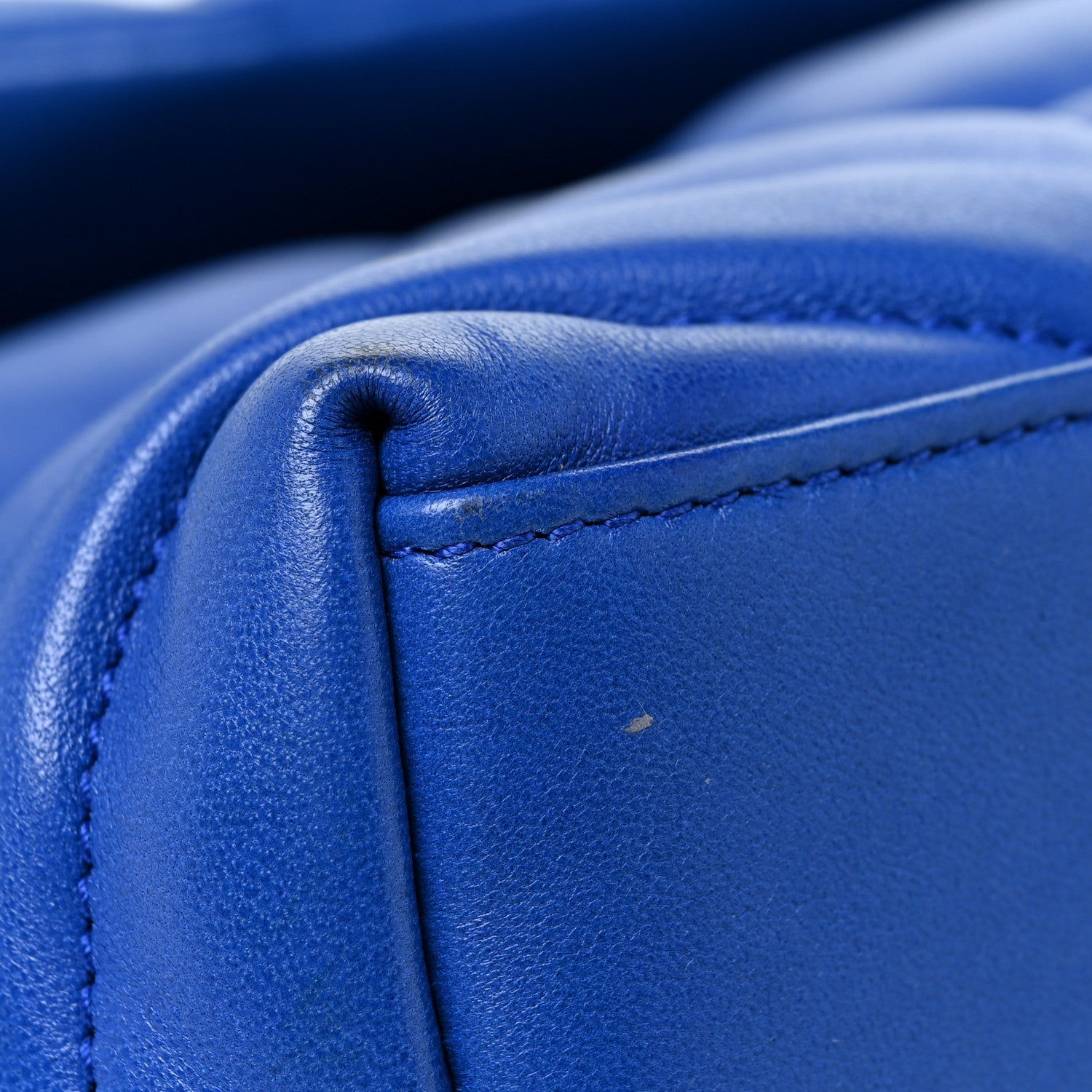 Saint Laurent Lambskin Quilted Small Loulou Puffer Monogram Chain Satchel Majorele Blue 12 of 19