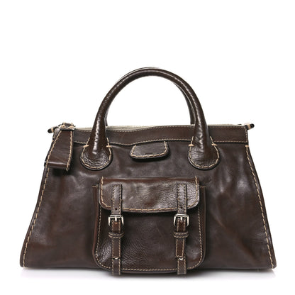 Chloe Shiny Tanned Calfskin Medium Edith Bag Brown 1 of 16