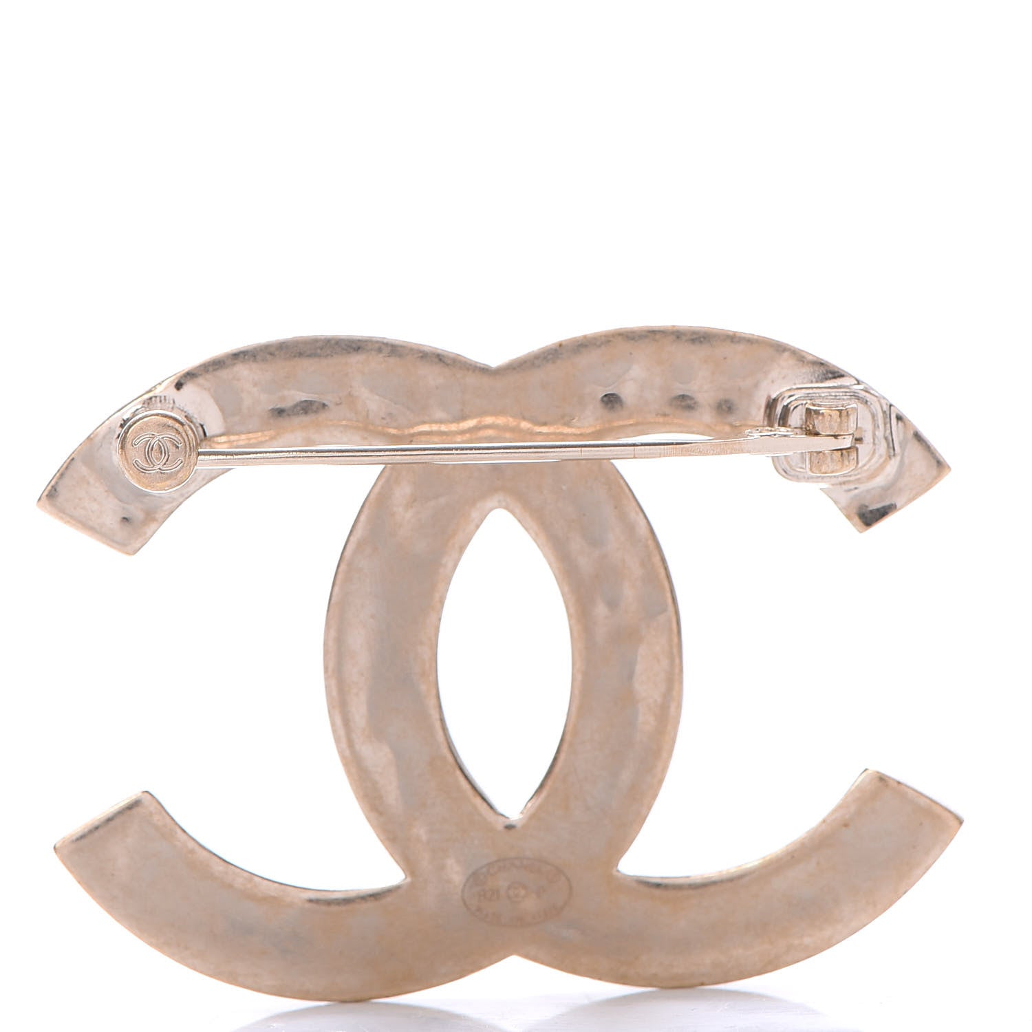 Chanel Metal CC Diamond Quilted Brooch Light Gold 3 of 4