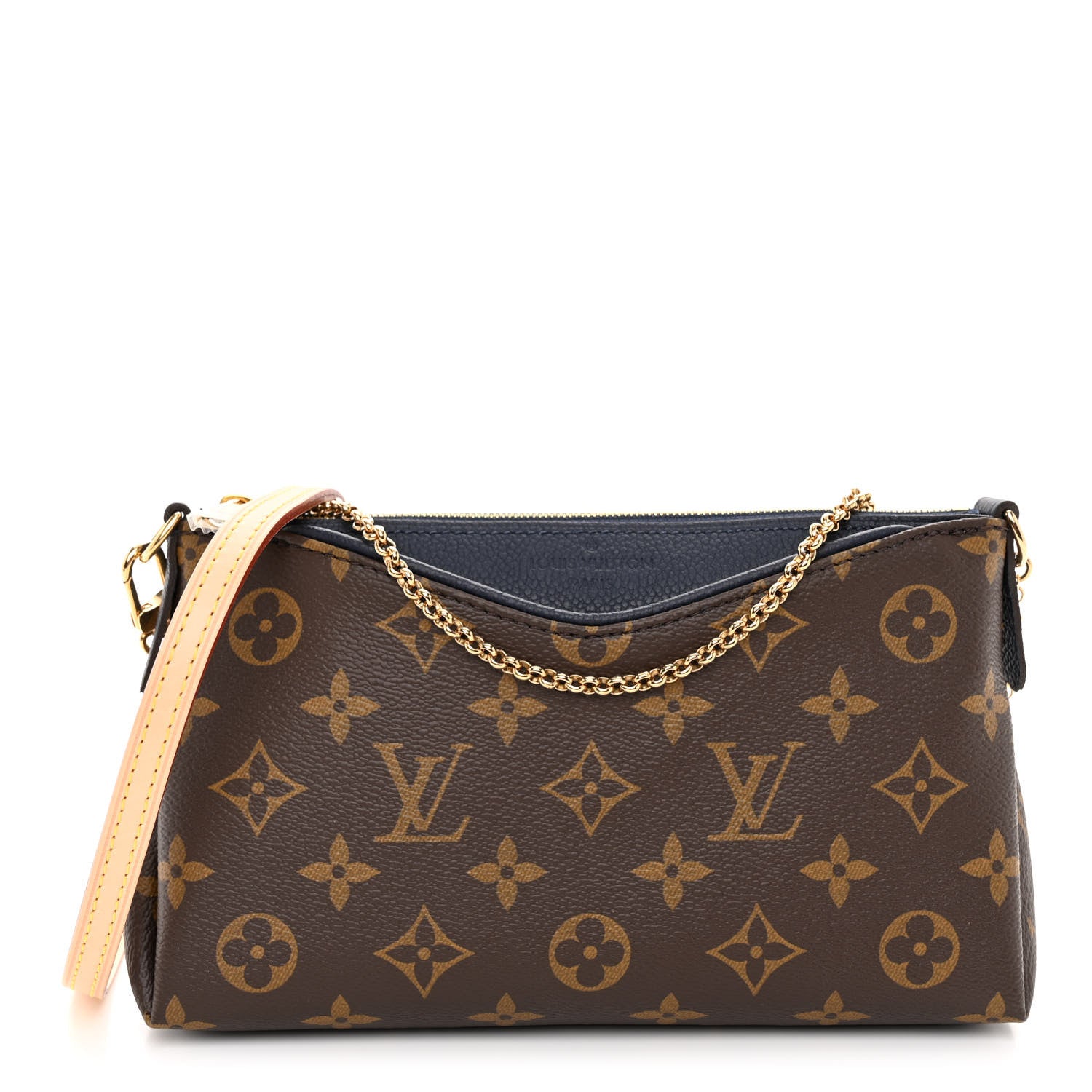 Louis Vuitton LOUIS VUITTON Monogram Pallas Clutch Blue Marine 1 of 10
