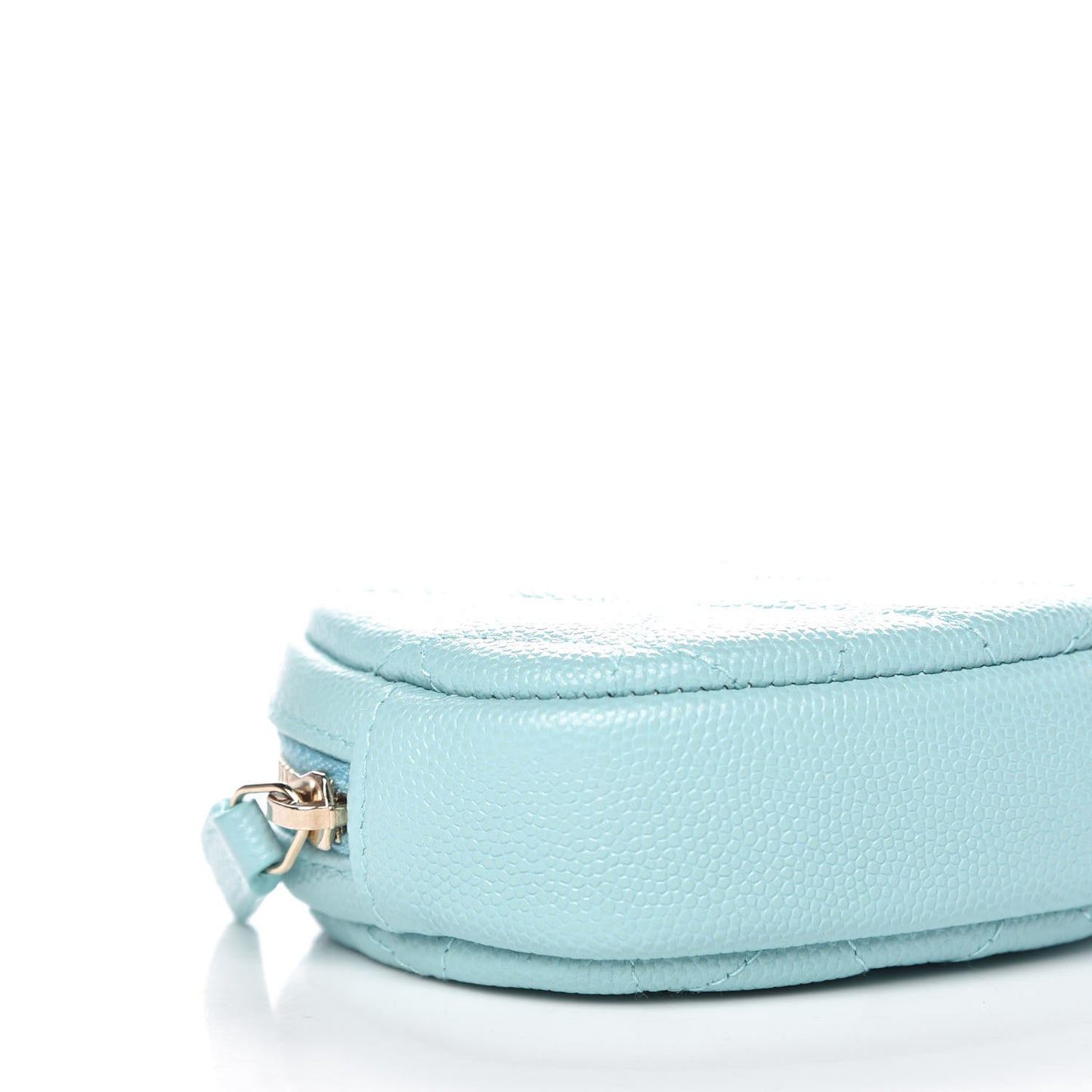 Caviar Quilted Zip Around Classic Coin Purse Light Blue
