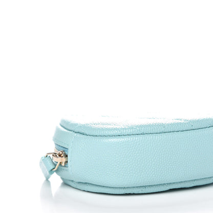 Chanel Caviar Quilted Zip Around Classic Coin Purse Light Blue 8 of 10