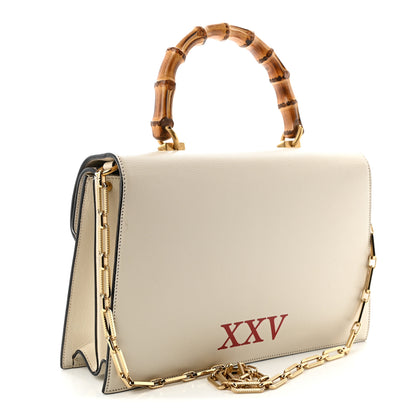 Gucci Calfskin Snakeskin Studded Medium Ottilia Top Handle Bag White 3 of 11