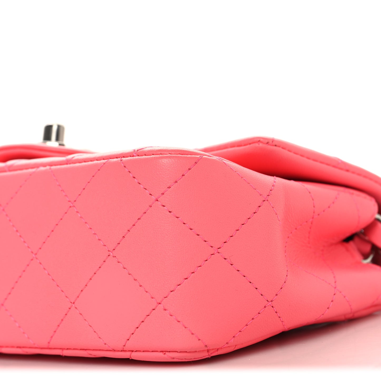Lambskin Quilted Mini Rectangular Flap Pink