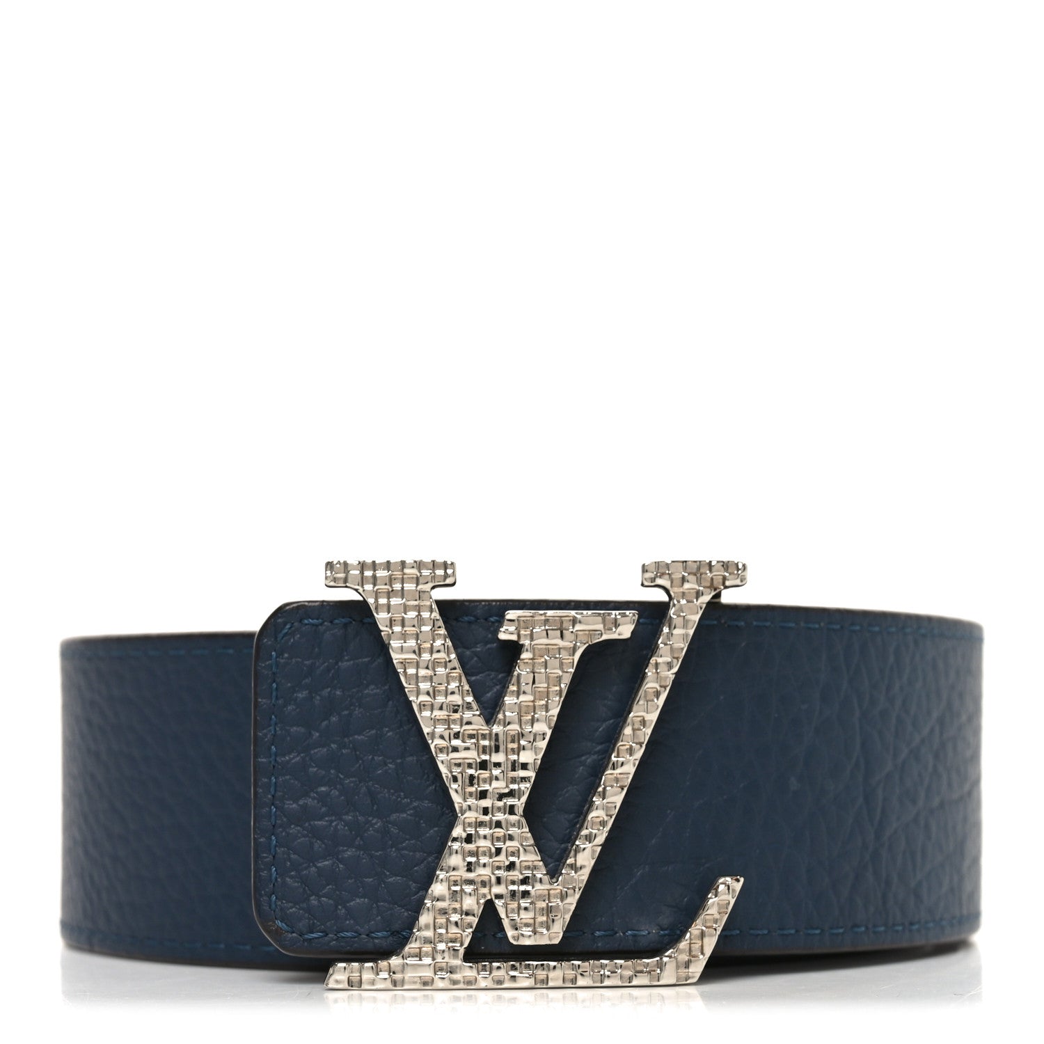 Louis Vuitton Taurillon Calfskin 40mm LV Damier Initiales Reversible Belt 95 38 Navy Blue Red 1 of 5