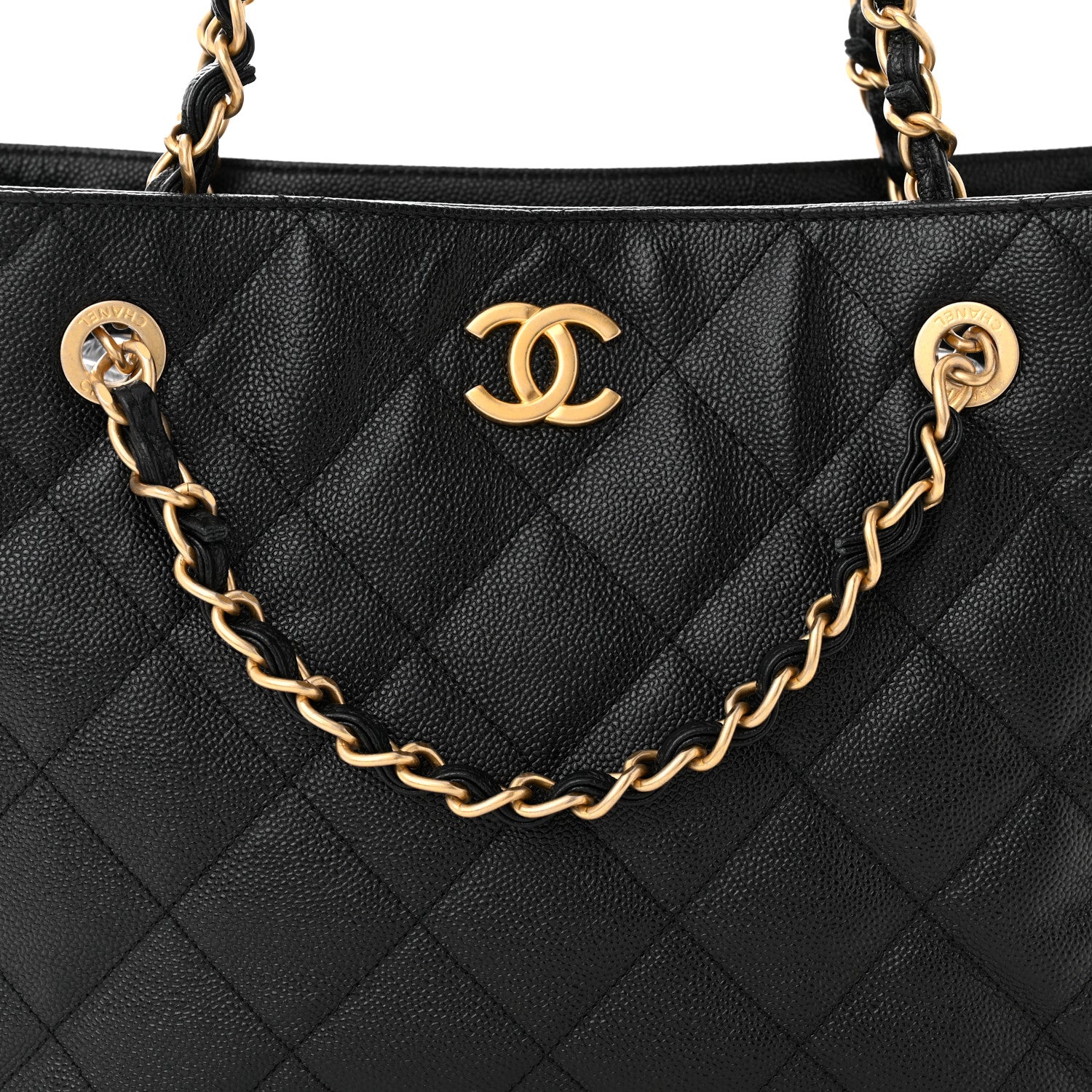 Chanel Caviar Quilted Small Shopping Tote Black 8 of 11