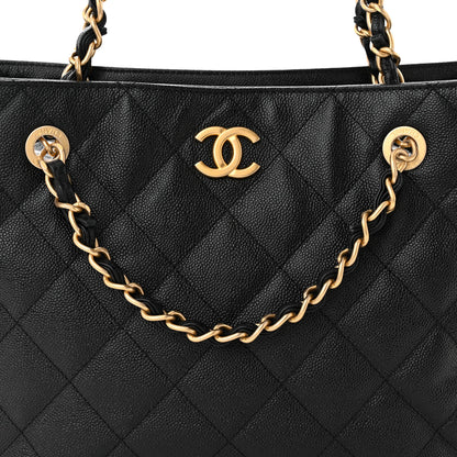 Chanel Caviar Quilted Small Shopping Tote Black 8 of 11