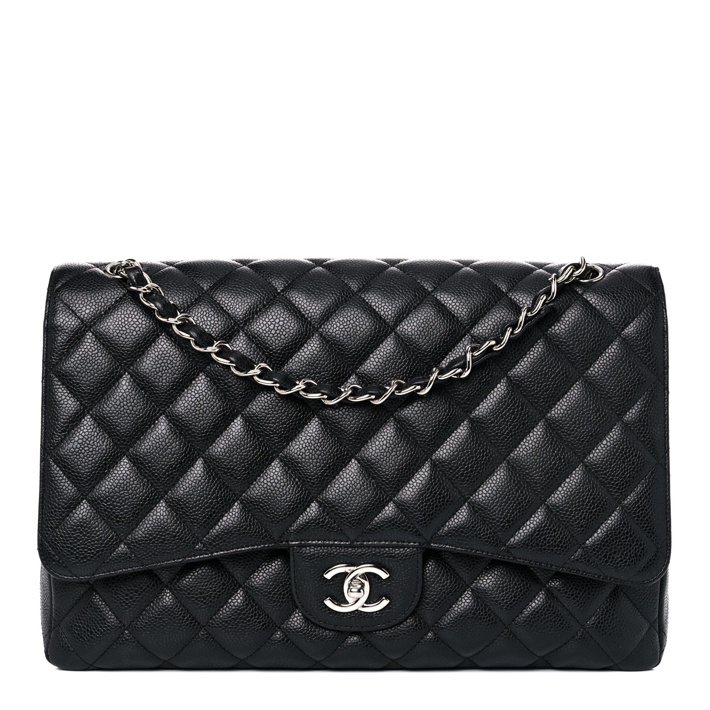Caviar Quilted Maxi Single Flap Black