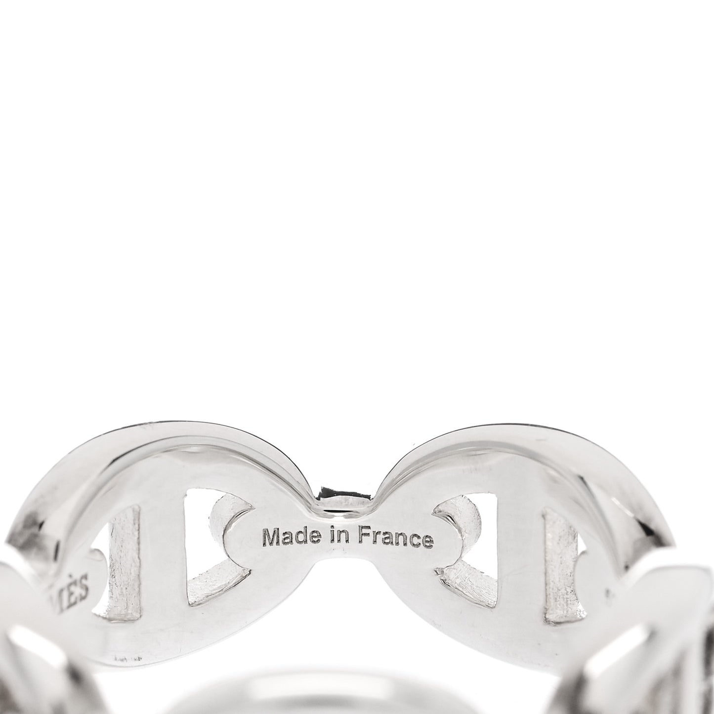 Sterling Silver PM Chaine d'Ancre Enchainee Band Ring 53 6.5