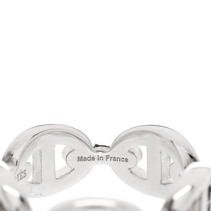 Hermes Sterling Silver PM Chaine d'Ancre Enchainee Band Ring 53 6.5 5 of 9