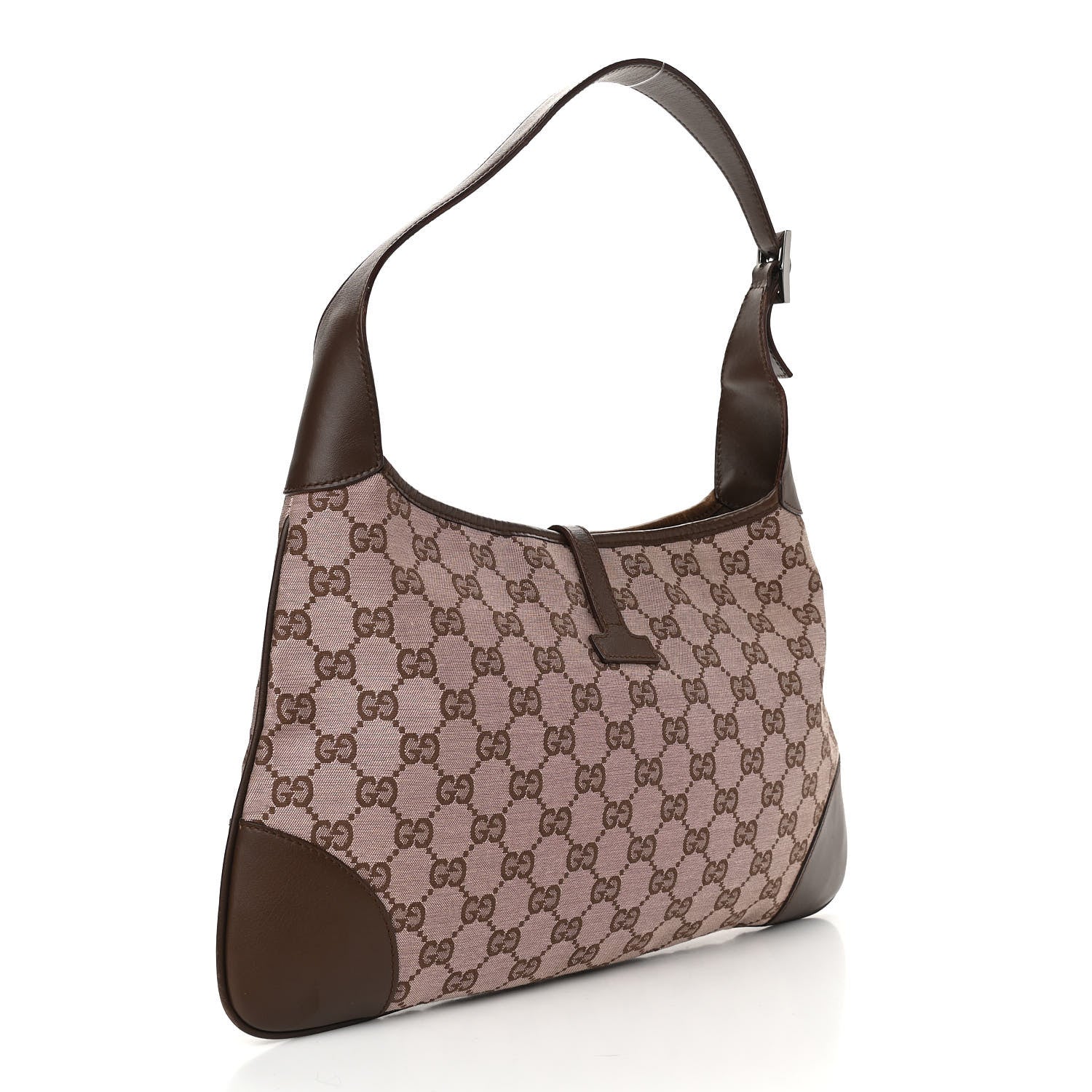 Gucci Monogram Lobster Clasp Jackie O Hobo Brown 3 of 12