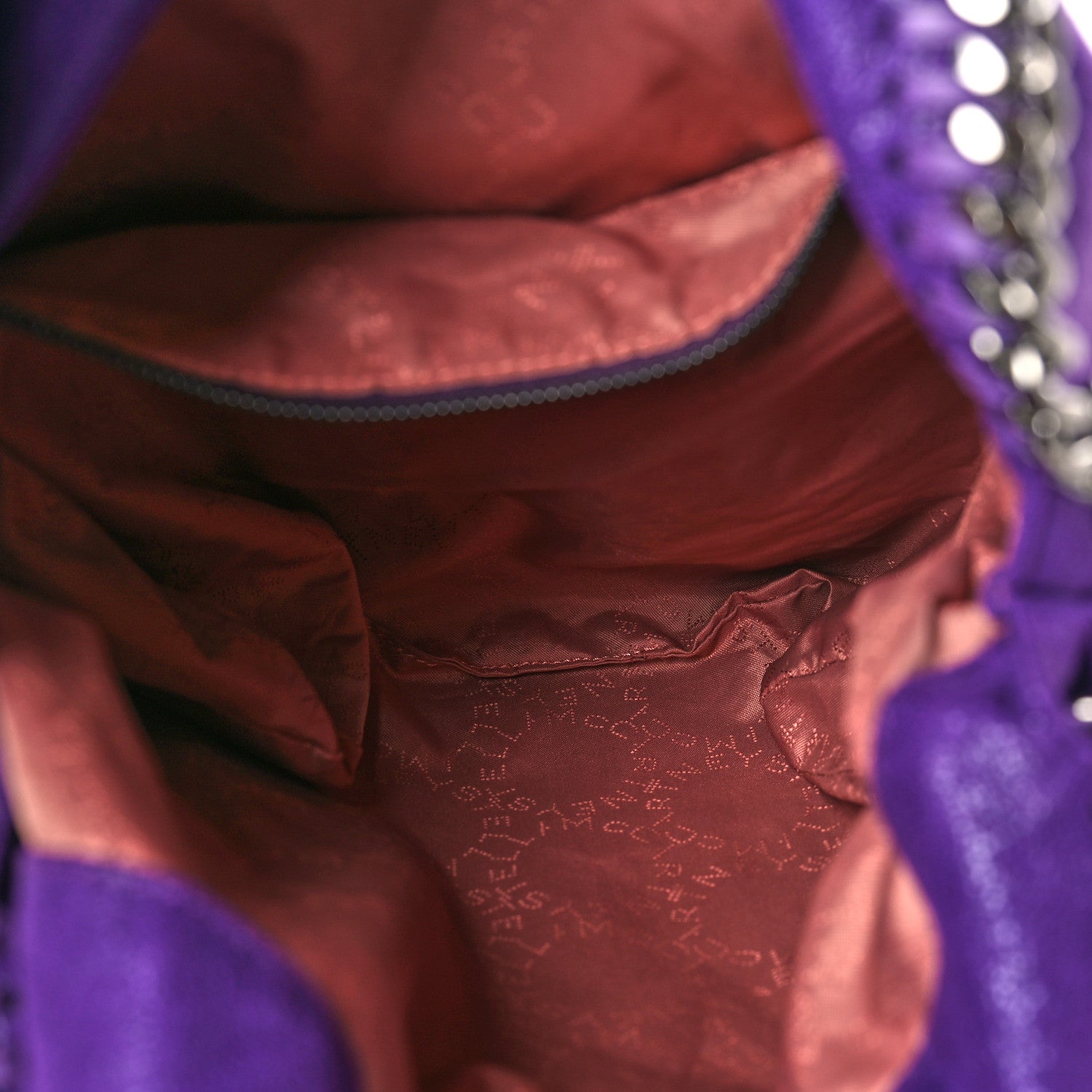 Stella McCartney Shaggy Deer Mini Falabella Fold Over Tote Bright Purple 5 of 9