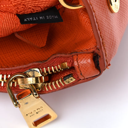 Prada Saffiano Mini Galleria Double Zip Tote Papaya 13 of 16