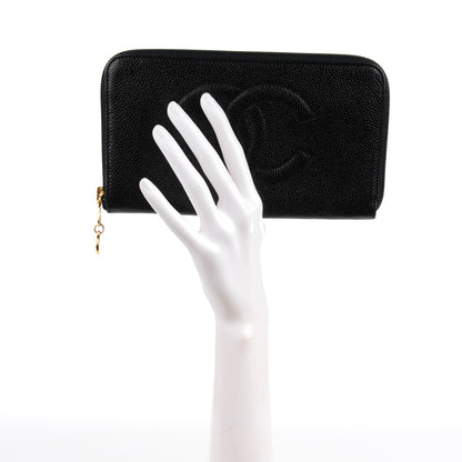 Chanel Caviar Large Timeless CC Zip Around Wallet Black 2 of 9