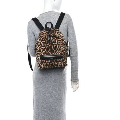 Saint Laurent Canvas Leopard Print City Backpack Light Natural 2 of 10