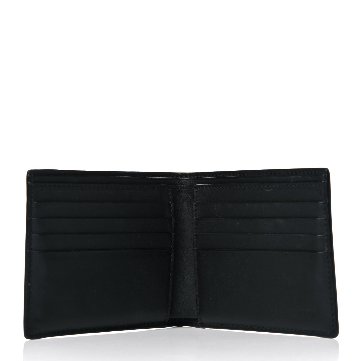 Fendi Vitello Liberty Bi-Color FF 1974 Embossed Inlay Bi-Fold Wallet Black 5 of 11