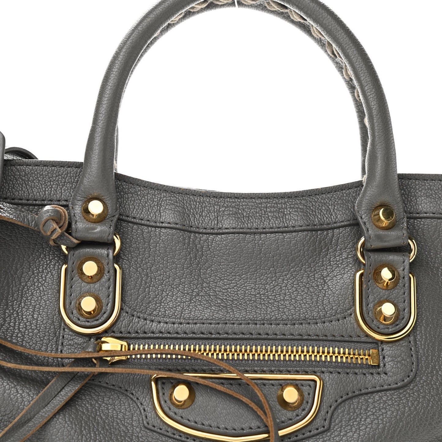 Chevre Gold Metallic Edge Hardware S City Gris Acier