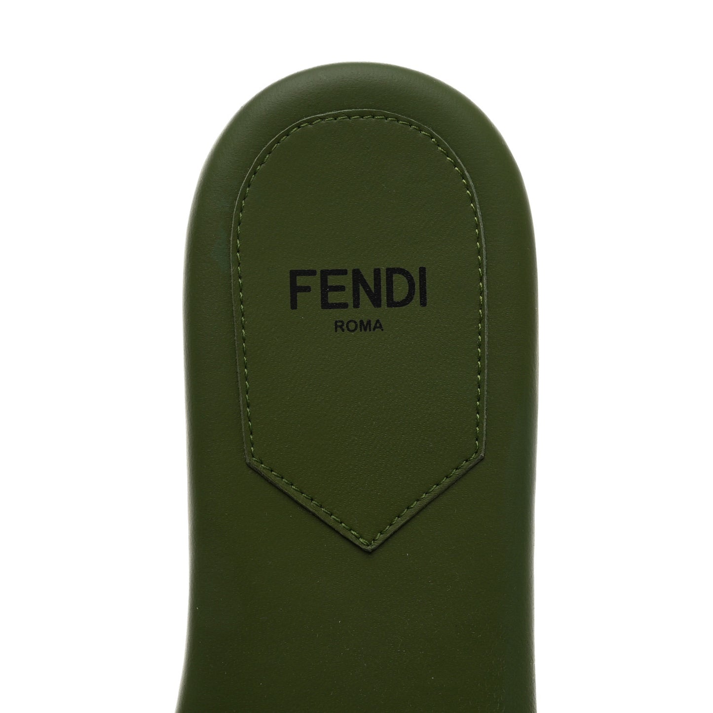 Vitello Cuoio Baguette Flat Slide Sandals 36 Verde