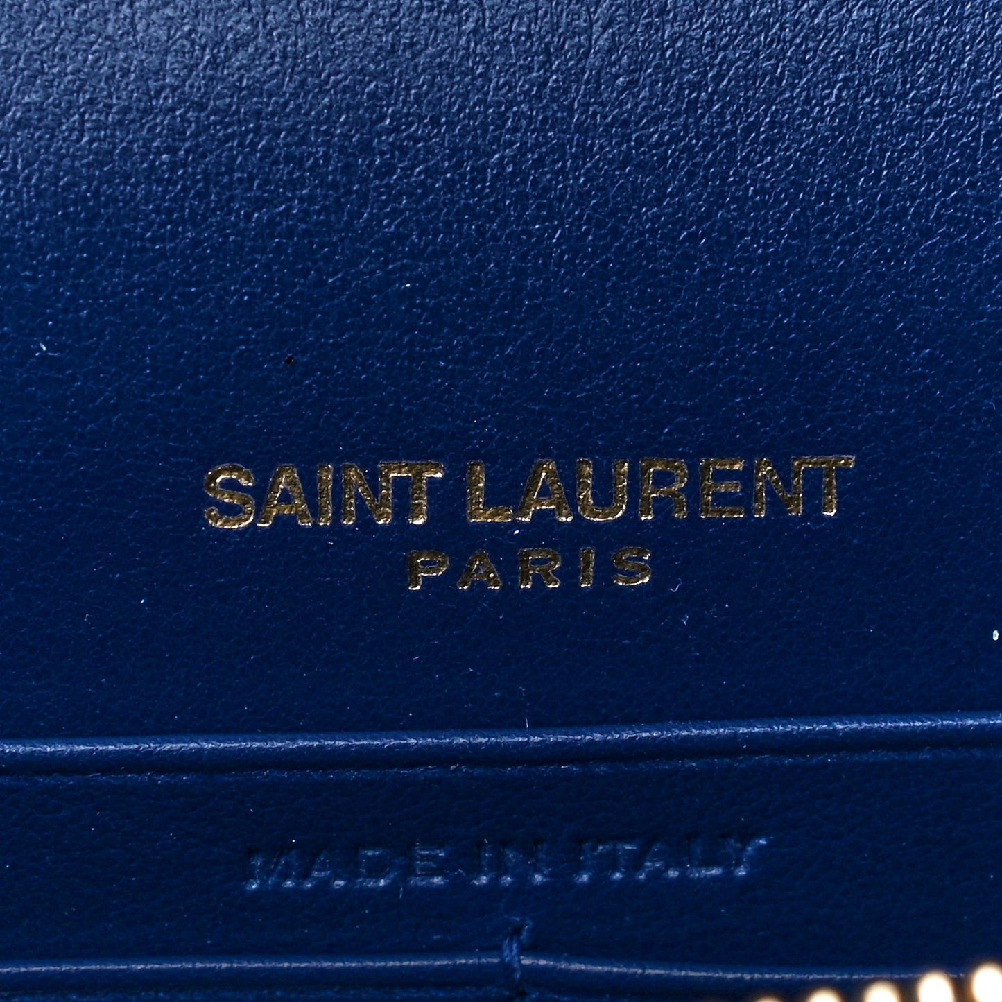 Calfskin Crocodile Embossed Kate Monogram Tassel Chain Wallet Royal Blue