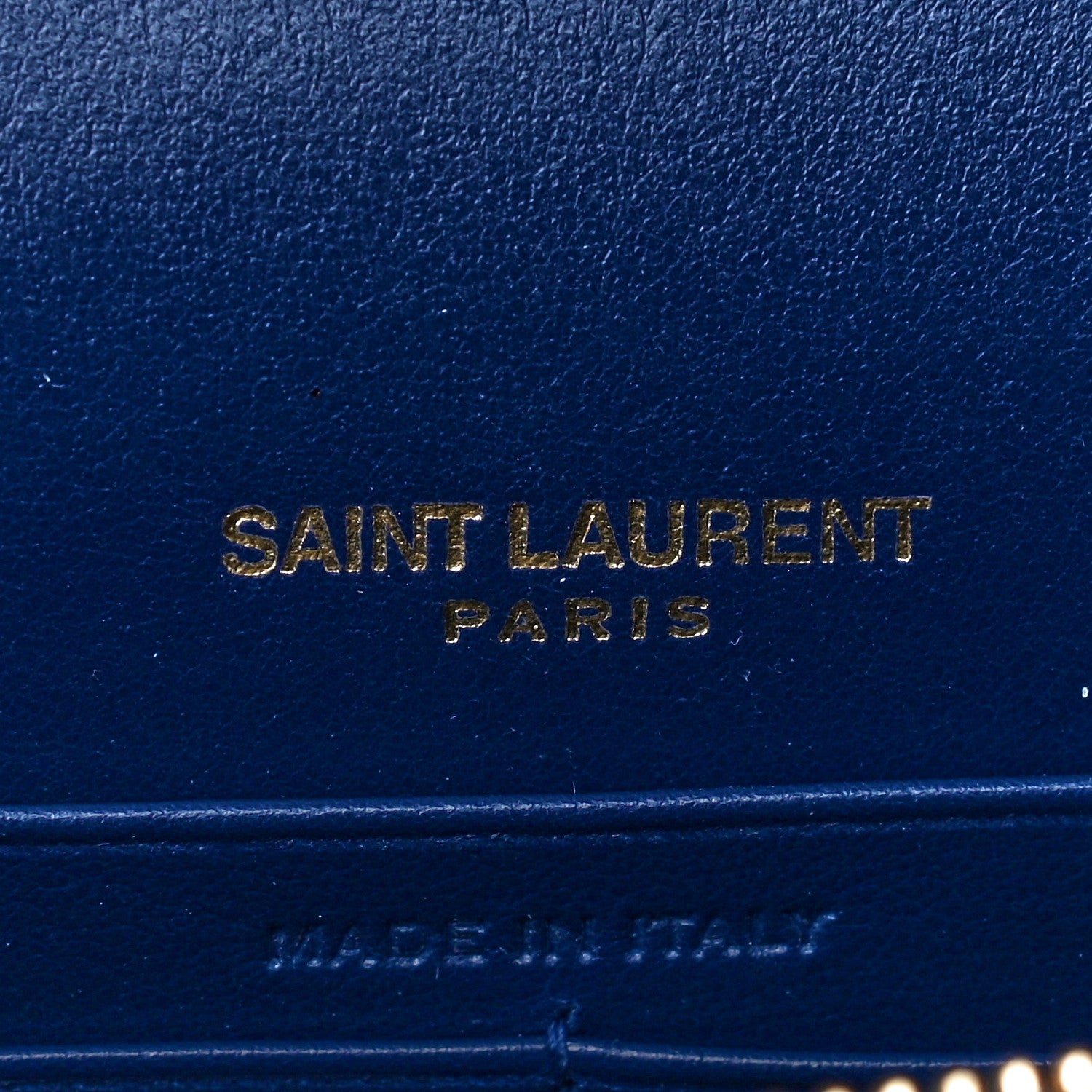 Saint Laurent Calfskin Crocodile Embossed Kate Monogram Tassel Chain Wallet Royal Blue 7 of 12