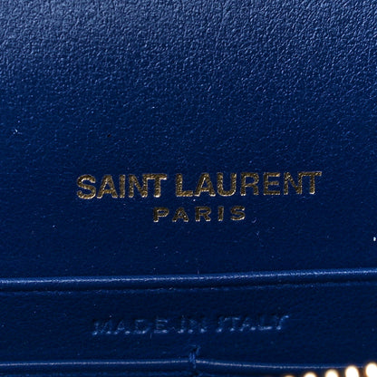 Saint Laurent Calfskin Crocodile Embossed Kate Monogram Tassel Chain Wallet Royal Blue 7 of 12