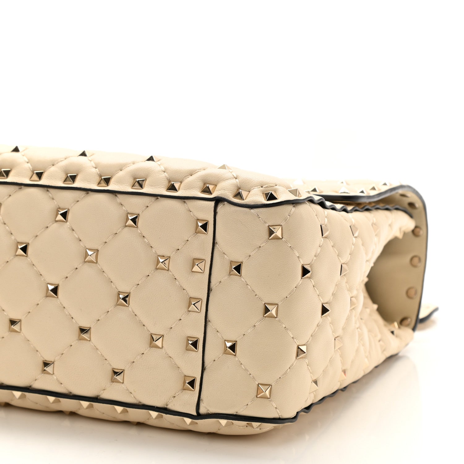 Valentino Garavani Nappa Maxi Rockstud Spike Shoulder Bag Light Ivory 8 of 8