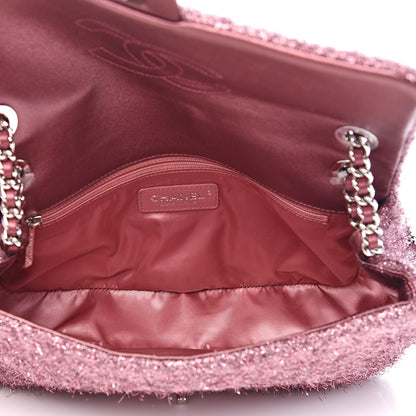 Chanel Lurex Knit Medium Pluto Glitter Flap Pink 5 of 11
