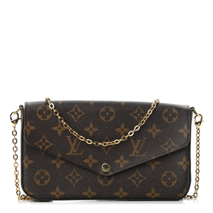 Louis Vuitton Monogram Pochette Felicie Chain Wallet Fuchsia 1 of 5