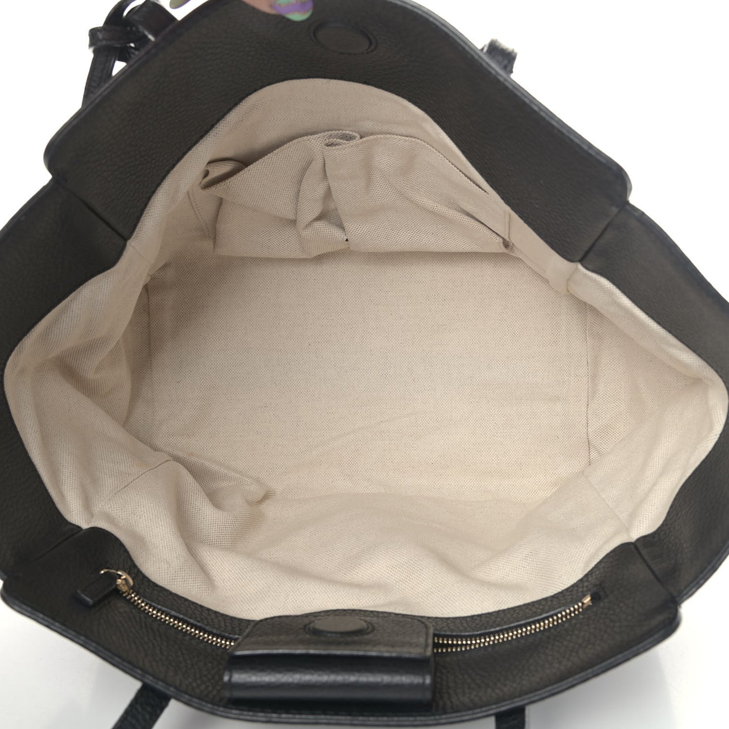 Pebbled Calfskin Small Swing Tote Black