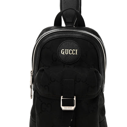 Gucci Econyl Nylon Monogram Off The Grid Sling Backpack Black 8 of 14