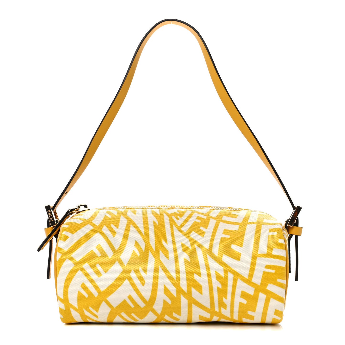 X SARAH COLEMAN Glazed Canvas Vitello King FF Vertigo Mini Shoulder Bag Mimosa White