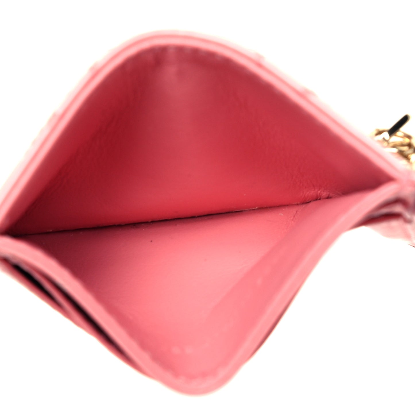 Patent Cannage Lady Dior Card Holder Peach Blossom