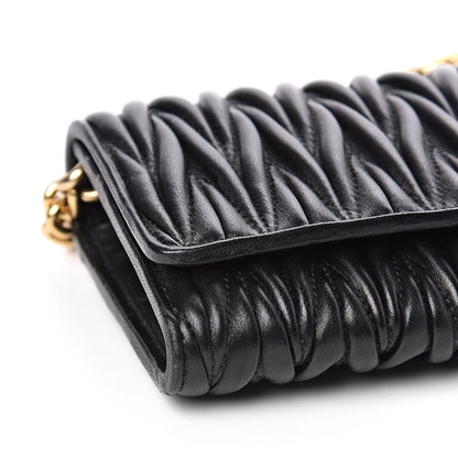 Miu Miu Nappa Matelasse Wallet On Chain Black 8 of 12