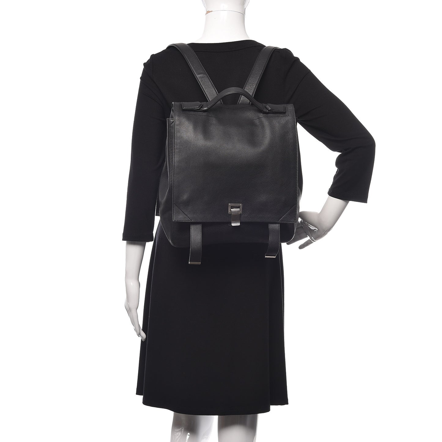 Calfskin Large PS Courier Backpack Black