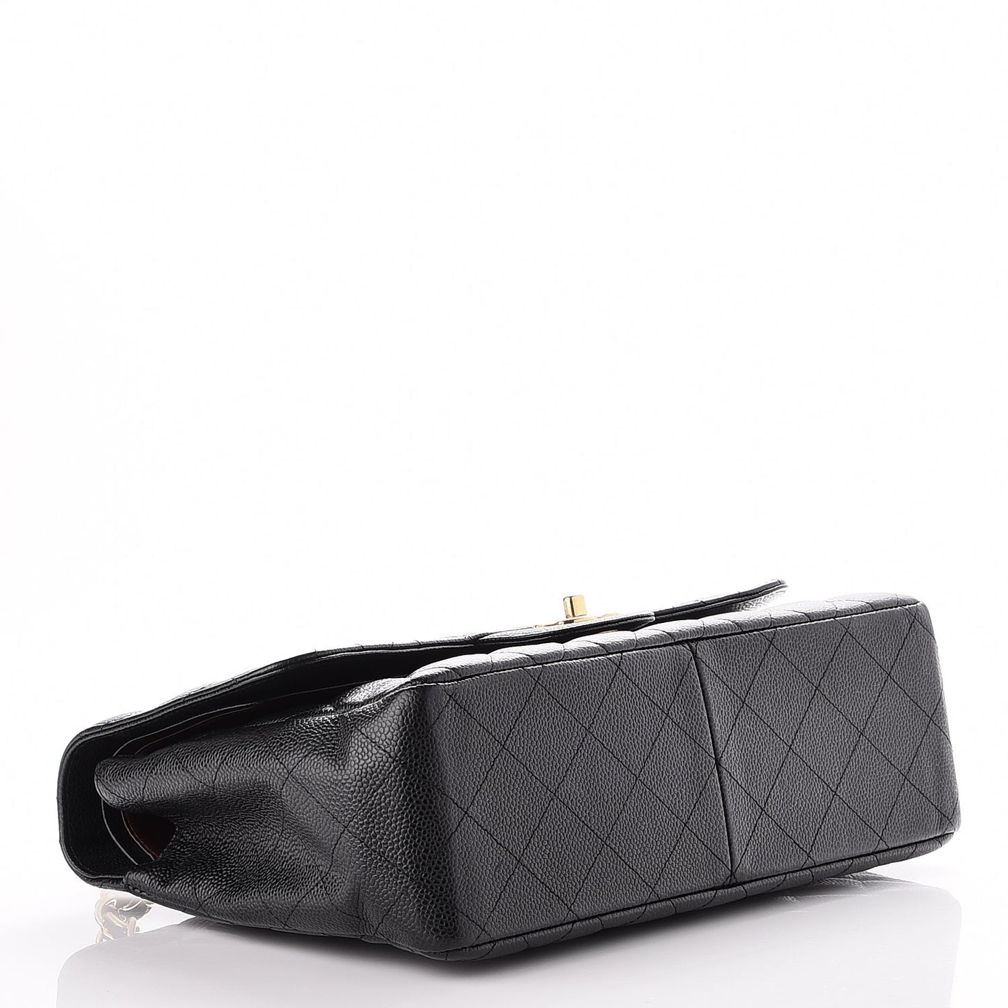Caviar Quilted Jumbo Double Flap Black