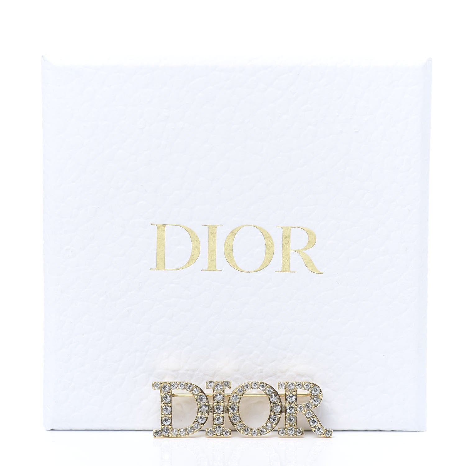 Christian Dior Crystal Dior Logo Brooch Gold 4 of 4