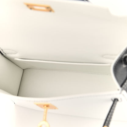 Hermes Epsom Mini Horseshoe Kelly Sellier 20 White Black 4 of 8