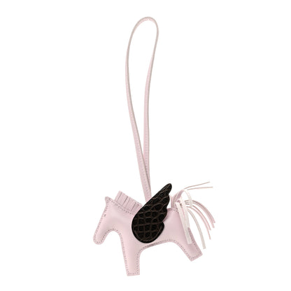Hermes Milo Lambskin Matte Alligator Touch Grigri Rodeo Pegase Horse Bag Charm PM Mauve Pale Ebene 1 of 7