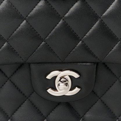 Chanel Lambskin Quilted Medium Double Flap Black 9 of 11