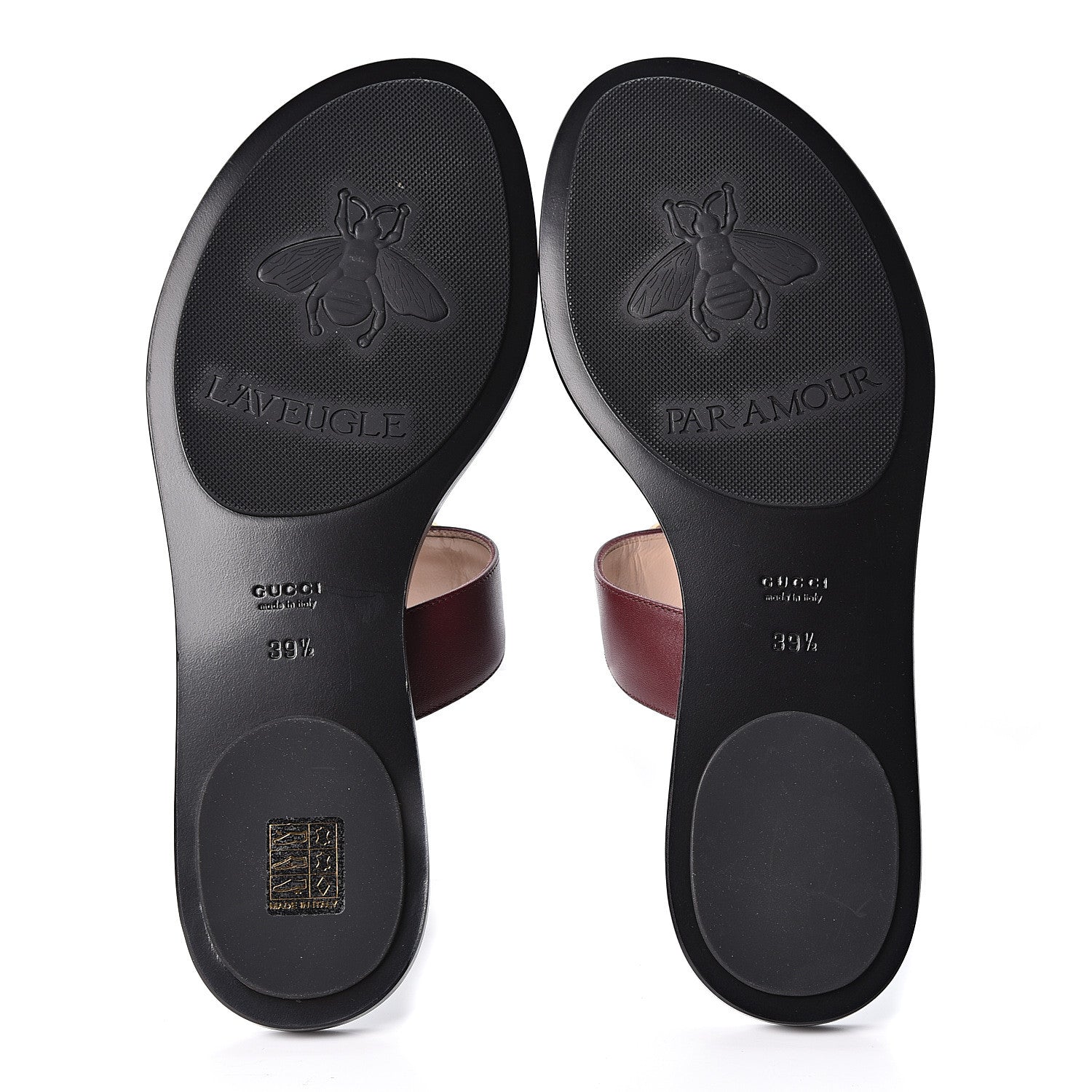 Gucci Calfskin GG Marmont Thong Sandals 39.5 Vintage Bordeaux 6 of 9