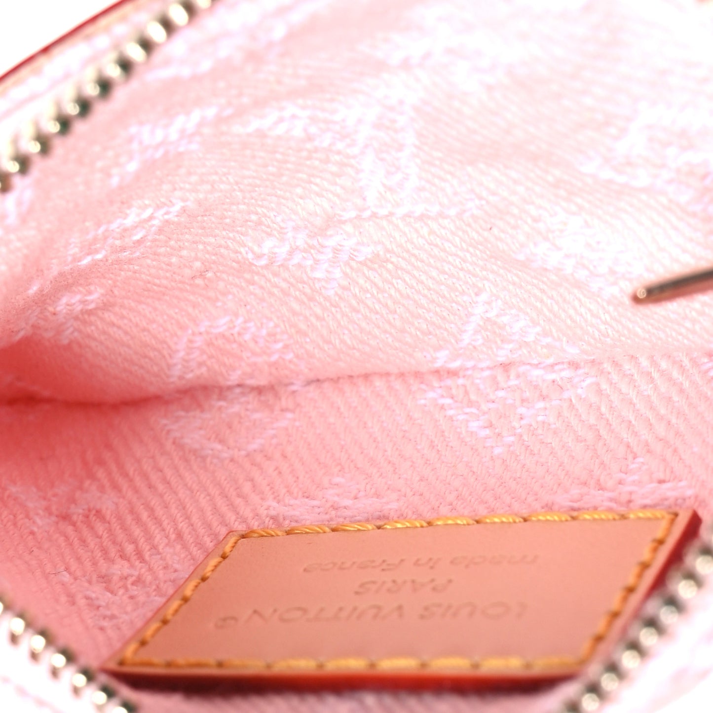 Monogram Denim Key Pouch Washed Pink