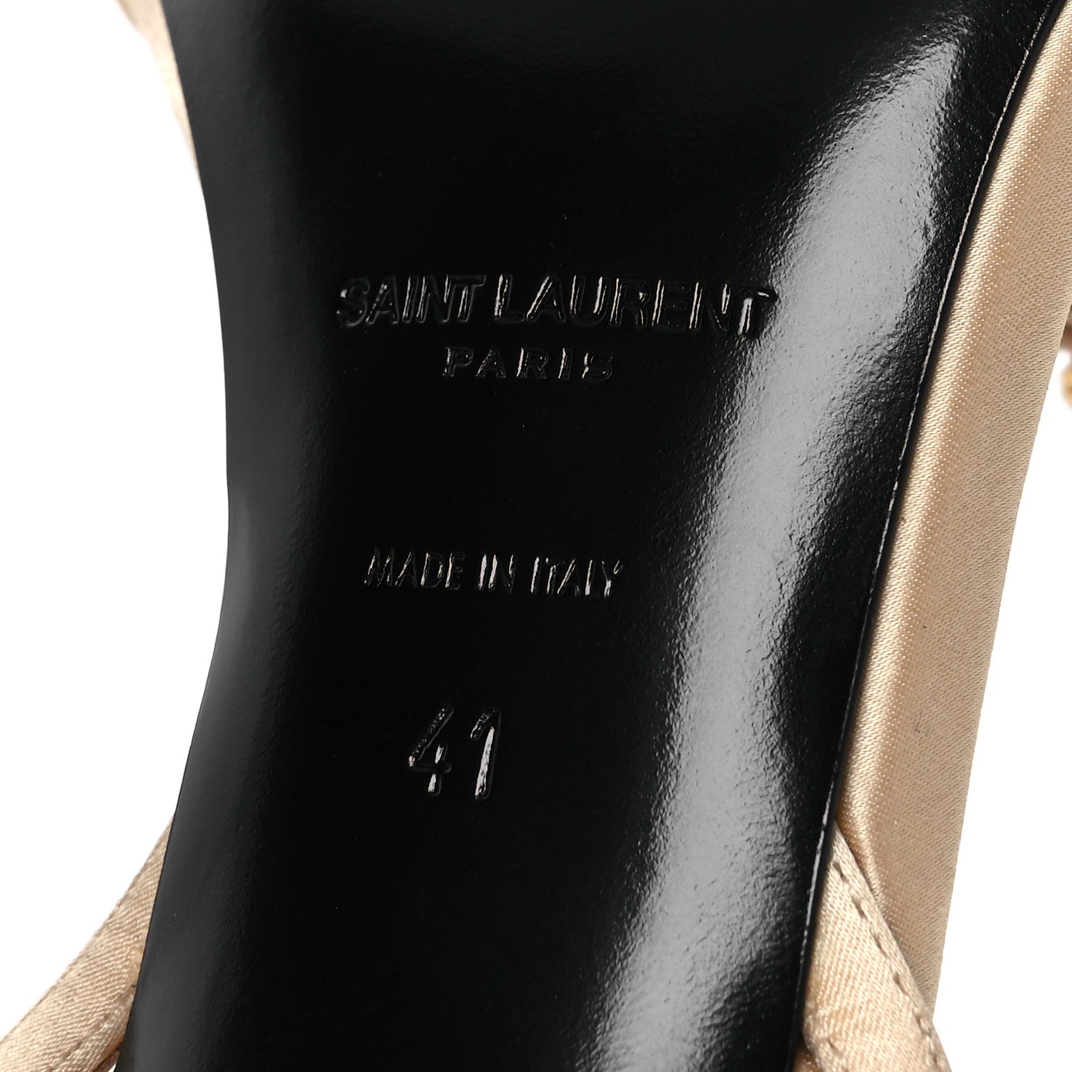 Saint Laurent Calfskin Satin Crystal Gippy 110 Sandals 41 Soft Nude 8 of 15