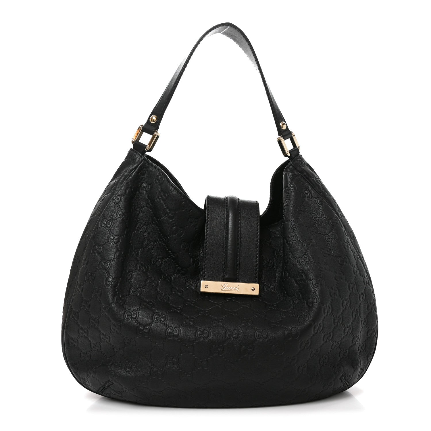 Gucci Guccissima Large New Ladies Web Hobo Black Black 1 of 11