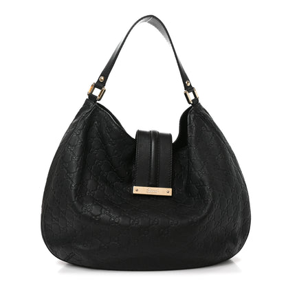 Gucci Guccissima Large New Ladies Web Hobo Black Black 1 of 11