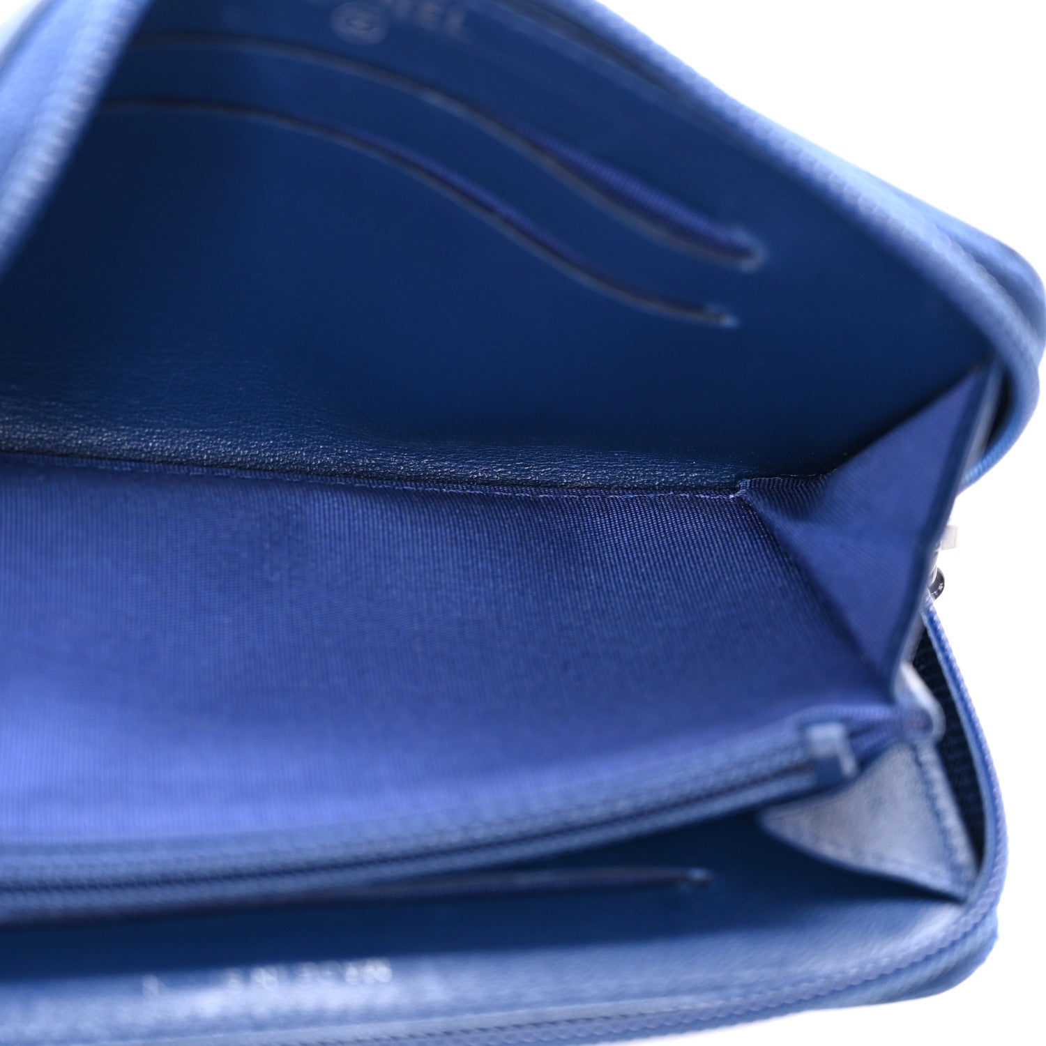 Chanel Lambskin Quilted Small Boy Zip Around Wallet Blue 5 of 14