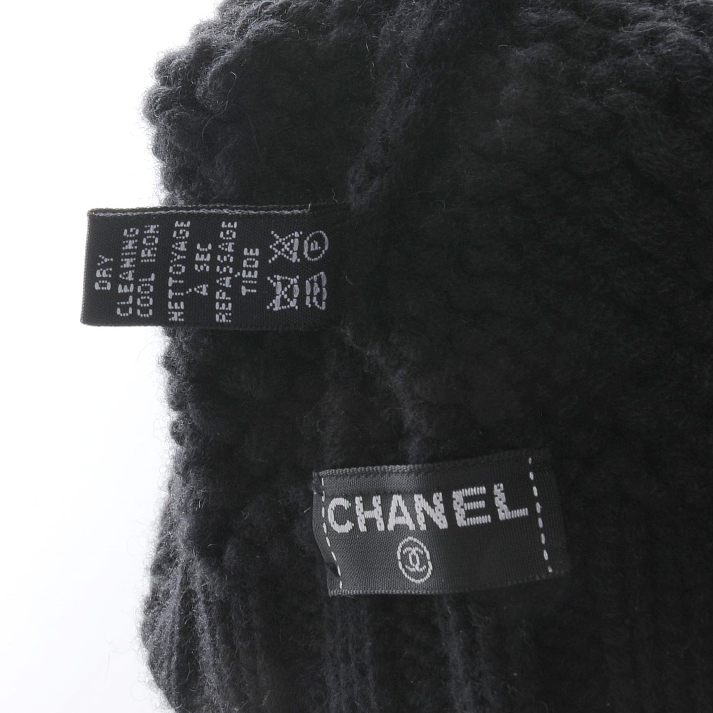 Cashmere Chain CC Beanie Hat Black