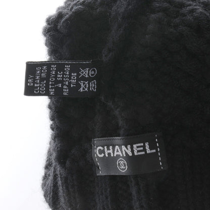 Chanel Cashmere Chain CC Beanie Hat Black 6 of 6
