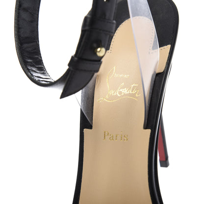Christian Louboutin Shiny Nappa PVC Jonatina 100 Sandals 37.5 Black 8 of 9